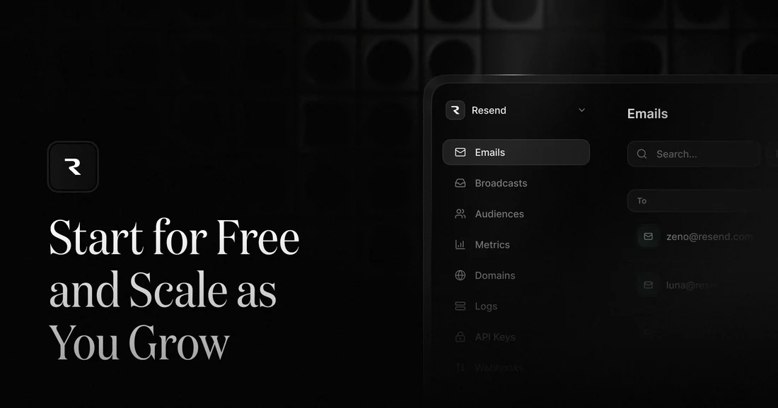 Visual for this record: Resend's free tier caps daily sends tighter than monthly ones